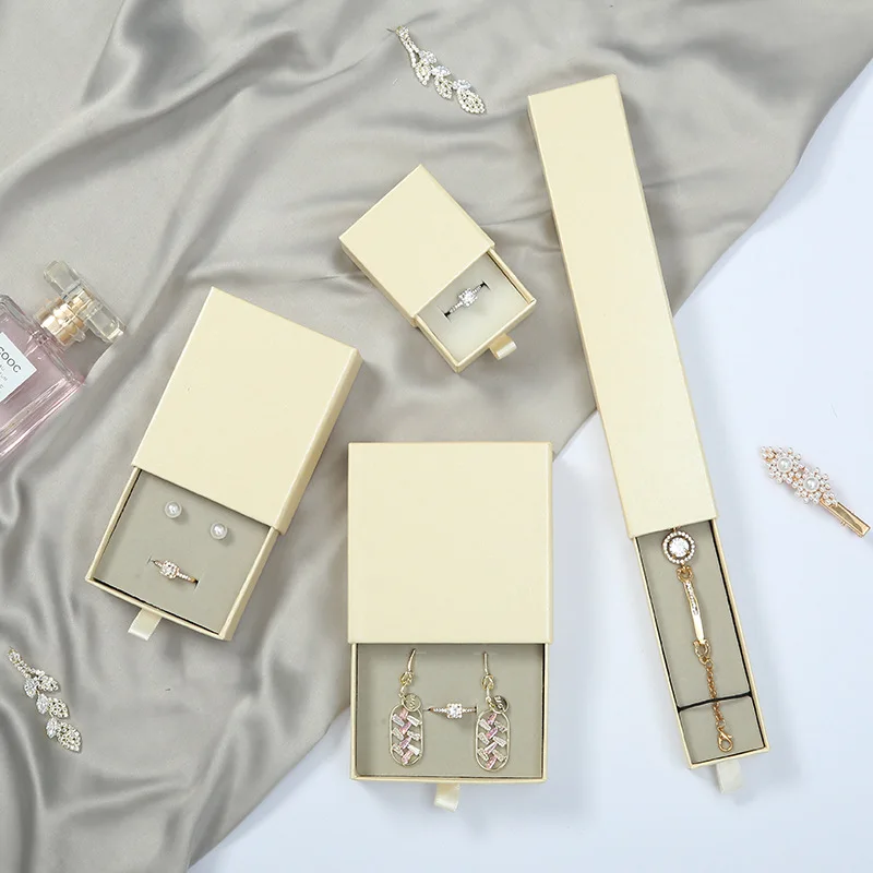 Drawer jewelry box jewellery packing box ring earring pendant necklace bracelet storage carton custom logo jewelry packaging box