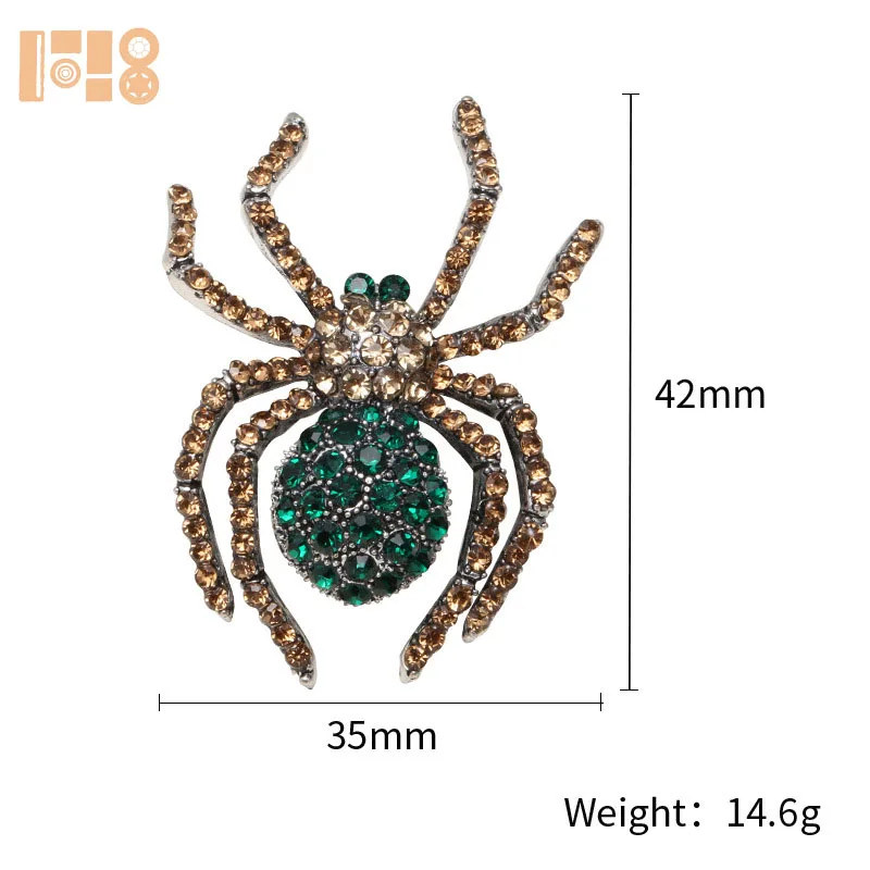 Halloween retro spider diamond-encrusted brooch hot metal brooch for creative fashion alloy clothing