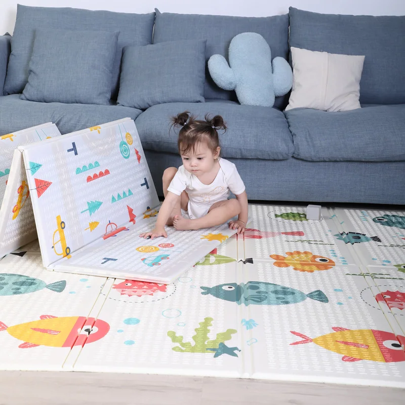 Kids Foldable Baby Play Mat Xpe Crawling Carpet Puzzle Mat Educational Children Activity Rug Folding Blanket Floor Games Toys