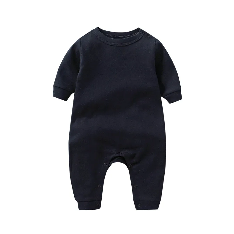 DYB Customized Spring Infant Solid Color Frogsuit Long Sleeve Romper Toddler Baby 100% Cotton Clothes Factory Direct Sales