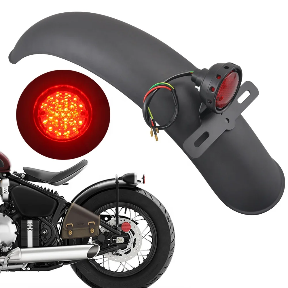 Combo Tail Brake Light With License Plate Holder+Retro Rear Fender Mudguard For Harley Bobbers Chopper Cafe Racer Motorcycles