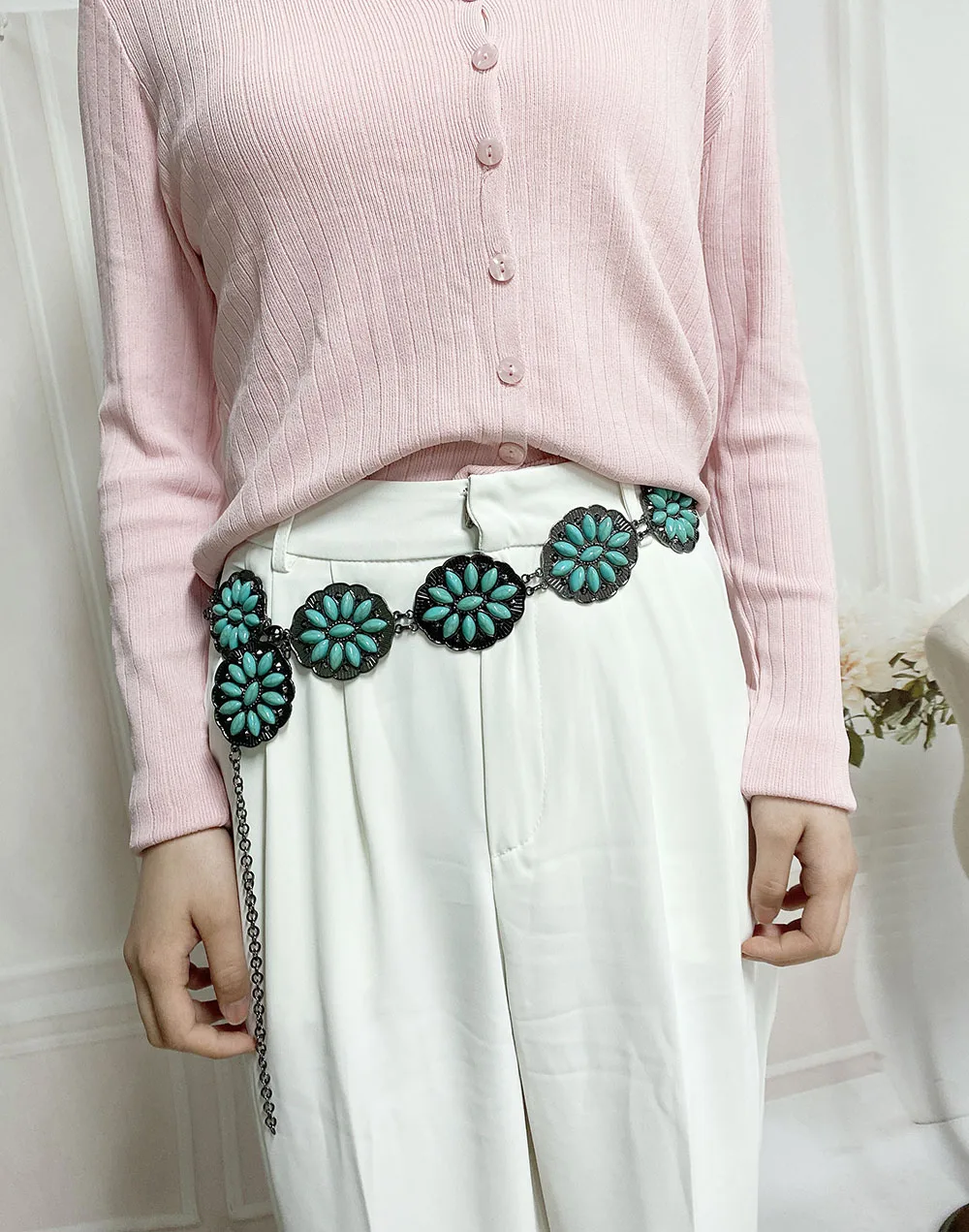 Принимаем заказы на заказ, модные ремни для малышей, Западный Бирюзовый ремень для девочек, регулируемые ремни для малышей