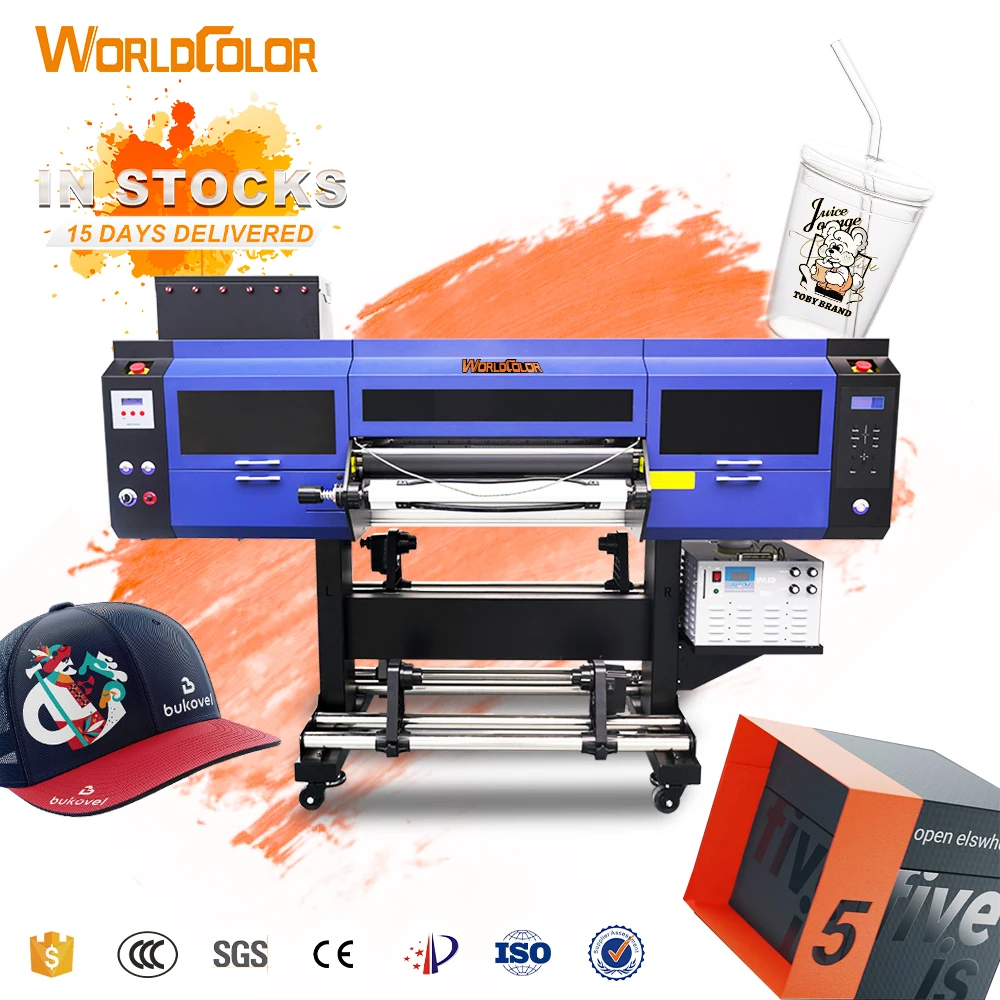 ab Film Uv Printer Dtf Printing Machine 60cm 3 I3200 Heads Roll Sticker With Laminator All in 1