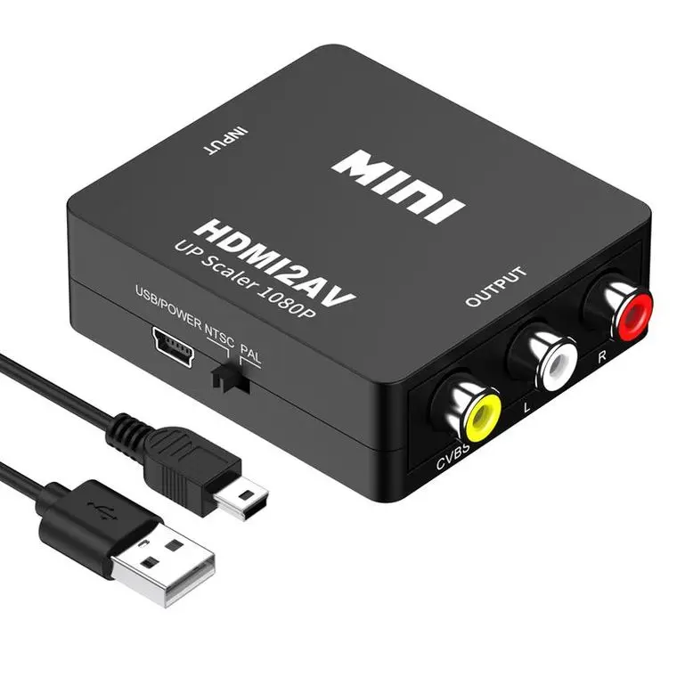Недорогой мини-размер 1080P Hdmi2Av Hdmi К Av Mini HDMI к 3RCA CVBs композитный видео аудио адаптер для TV/PS3