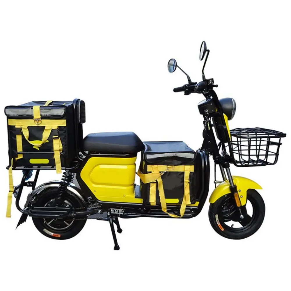Long range high speed takeaway food delivery vehicle 500W lithium battery front and rear disc brake safe driving 2 seat bike