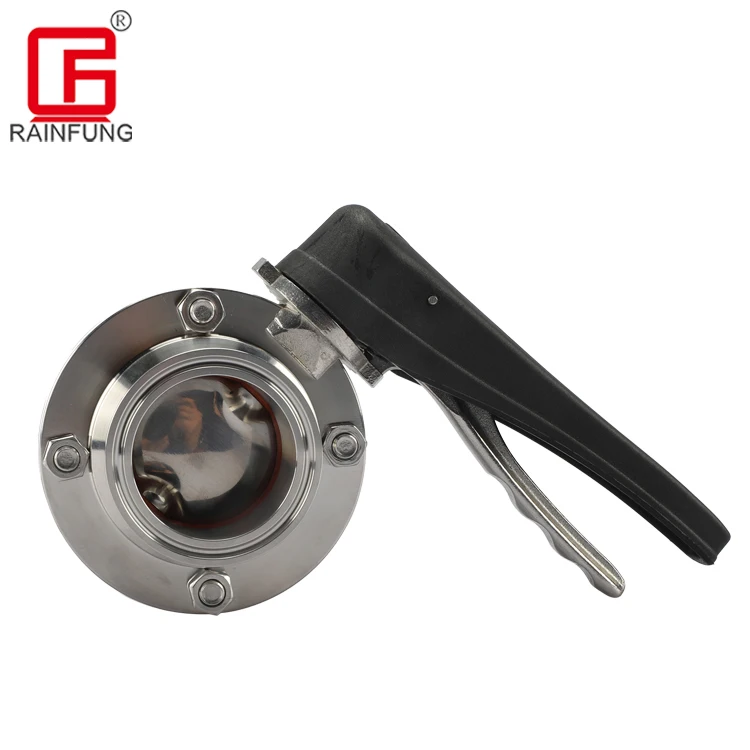 Промышленные клапаны, гидравлический регулятор, клапан типа вафли, санитарный SS304 1,5 дюйма TC, зажим, Ручной Клапан-Бабочка