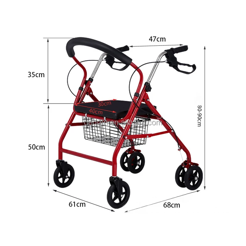 Frame Assisted walking wheelchair Rollator Walker With Seat With Basket  walking aids for disabled seniors