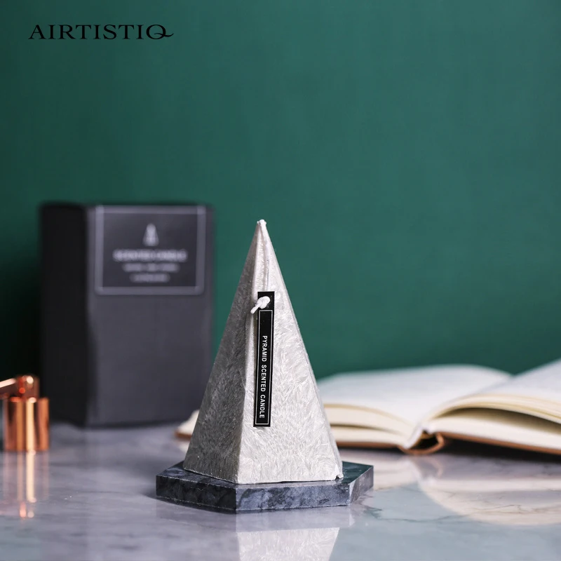 Wholesale Custom Aromatherapy Creative Pyramid Geometric Shape Scented Candle Pyramid Taper Candles