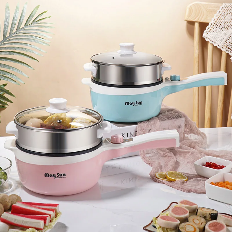 1.8L portable cooking pot non-stick frying pan multi function roasting mini electric frying pan