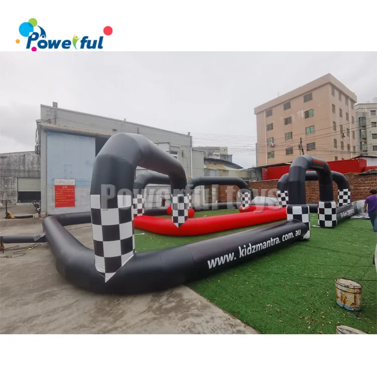 Factory Price Inflatable Bumper Car Track inflatable Go Kart Race Track inflatable Zorb Ball Race Track For Sale