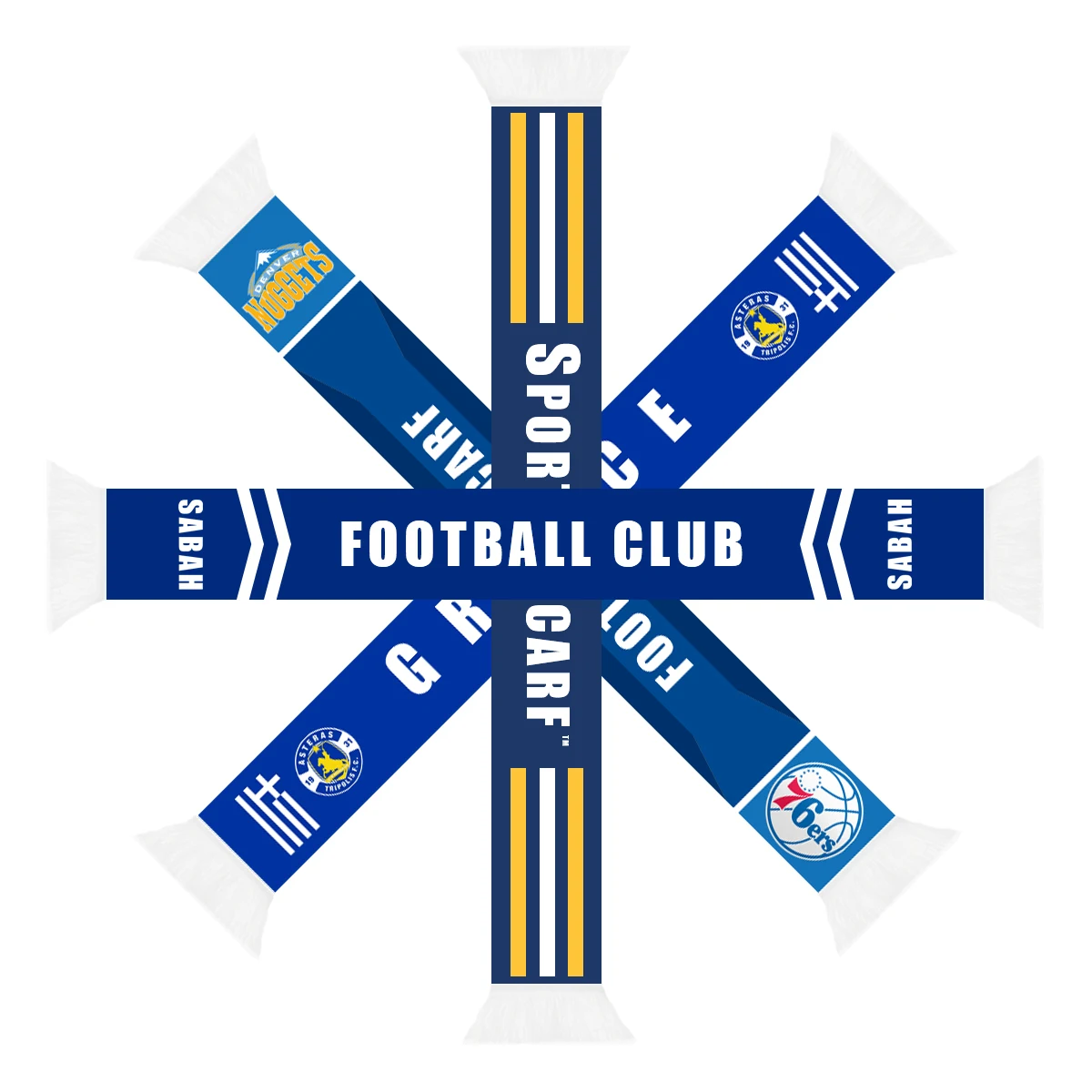 Custom Stain Scarf Digital Print Scarf Fashion Fan Support Football Silk Cheer Scarf Qatar 2022