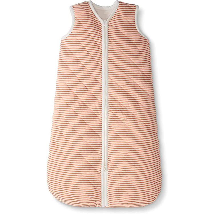 OEM Custom 100% Organic cotton Bamboo Wearable Blanket Warm Soft baby sleeping Suit Zip Up Sleeping Bag Sack