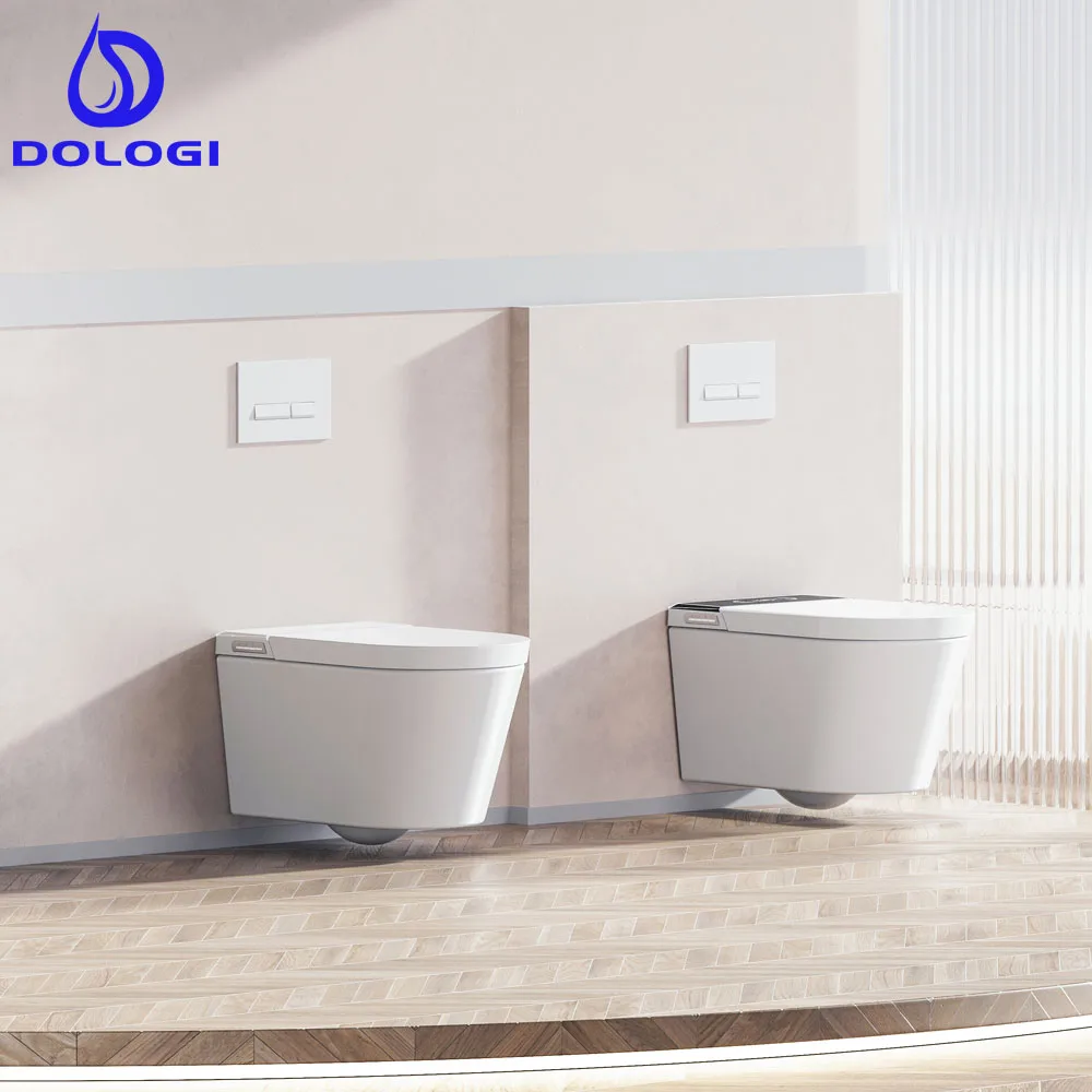 DOLOGI Wall Mounted Smart Toilet with Dual Flush Egg Shape and Automated Features  Space Saving Design for Middle Eastern Luxury