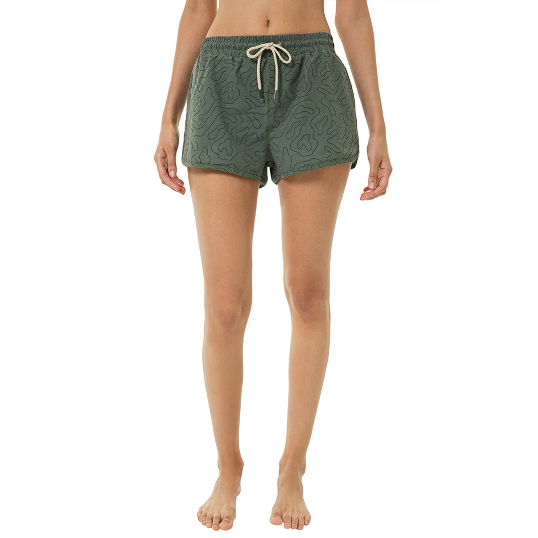 Custom Sublimation Solid Colors 100% Polyester Quick Dry Board Shorts Printed 4 Way Stretch For Women