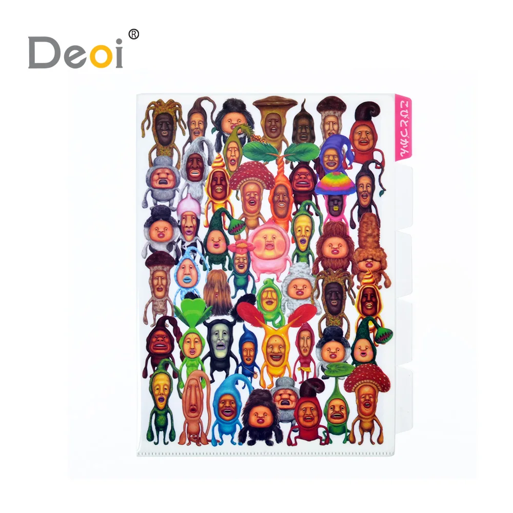 
2019 Creative design Eco-friendly 5 indexes pp plastic L shape file folder with 5 dividers which can insert 5 pcs of A4 papers 