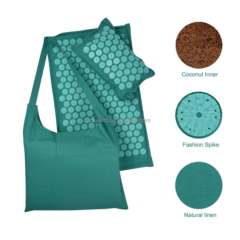 ECO friendly coconut yoga massager acupressure mat pillow set