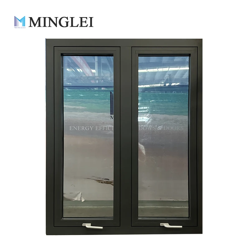 Minglei USA Standard Triple Glazed Window Thermal Break Aluminum windows Awning Window