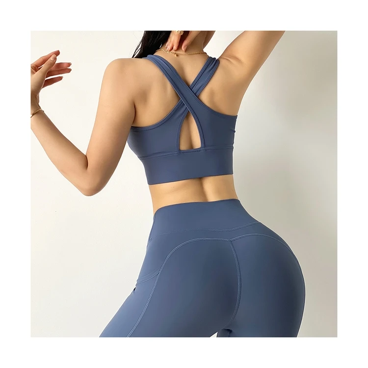 High Quality Hot Sale New Design Eco-friendly Nude Sports Bra Sweat-wicking For Gym Fitness