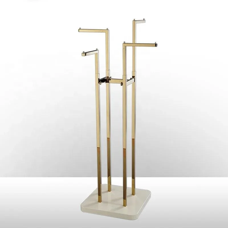 High Quality Small Display Stand Luxury Gold Clothing Rack To Display Products For Clothes