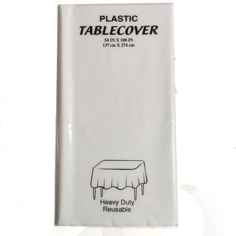 Однотонная одноразовая белая скатерть 54 на 108 дюйма