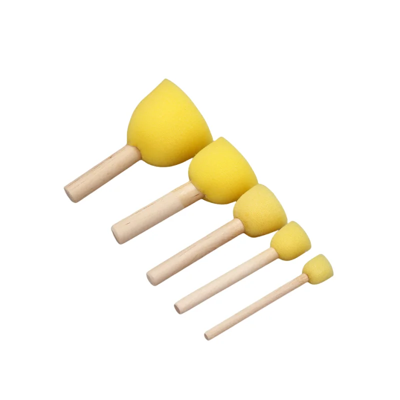 Early Learning Drawing Craft Sponge Foam Paint Brush Set for Kids DIY Art Painting