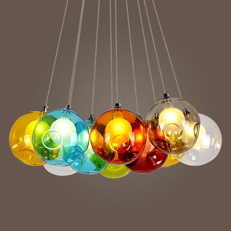 Современная стеклянная подвесная люстра для лестницы, 19 светильников, прозрачный белый матовый шар, стеклянная лампа