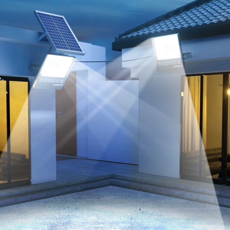MeiCheng Solar Double Flood Light High Power 60W 200W 300W Solar Light 100 Watt With Remote Control
