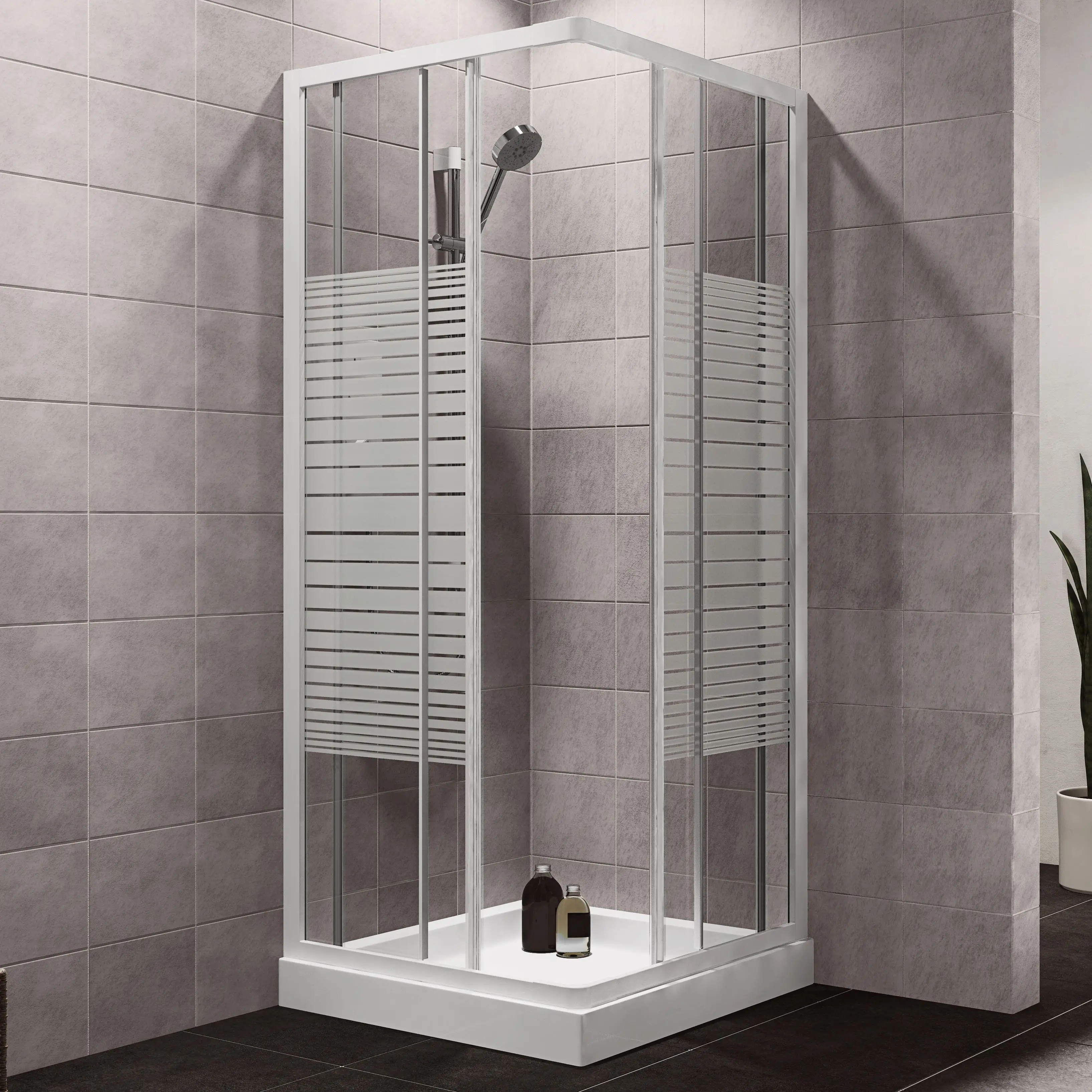 Hot selling shower cabin square style two sided tempered glass shower box top quality hot selling corner shower