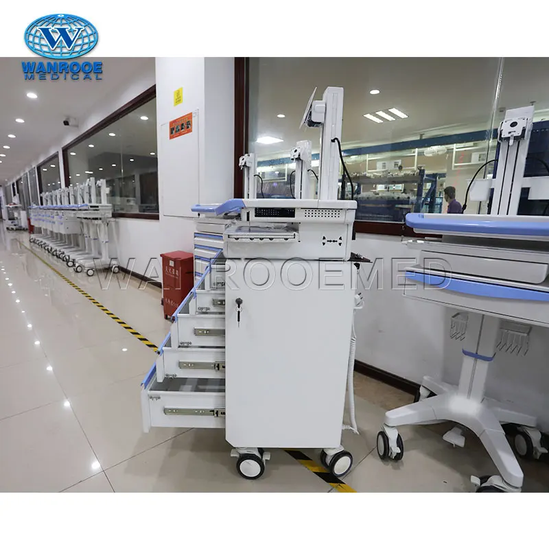 BWT-001N Medical Mobile Patient Nursing  Workstation Cart Computer Station Trolley