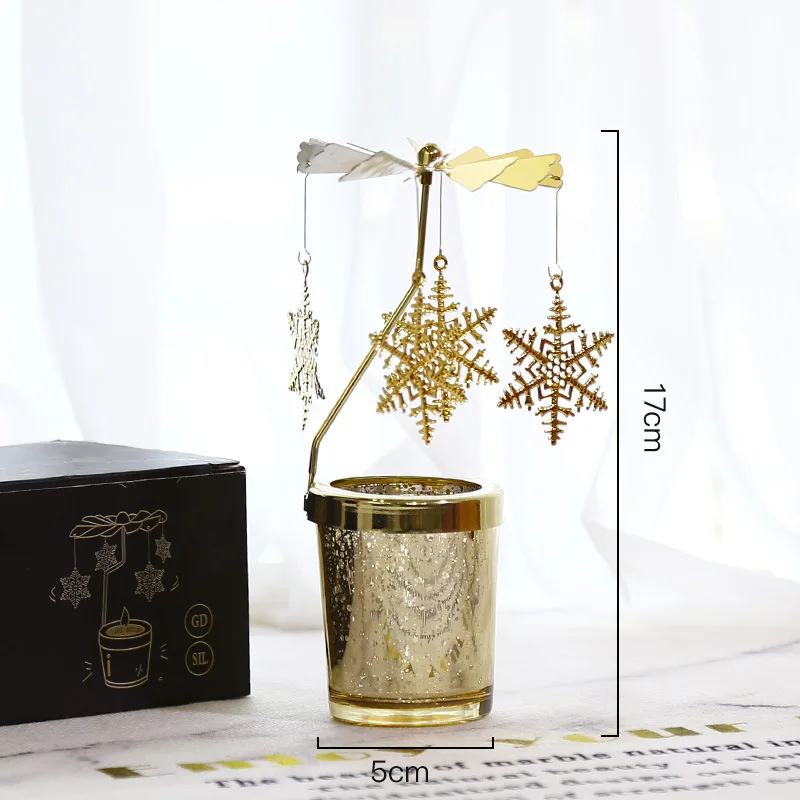 Jiayi DIY Design Thermal Rotating Scented Iron Other Gold Metal Spirtual Scented Candle Jar stick Holders Set