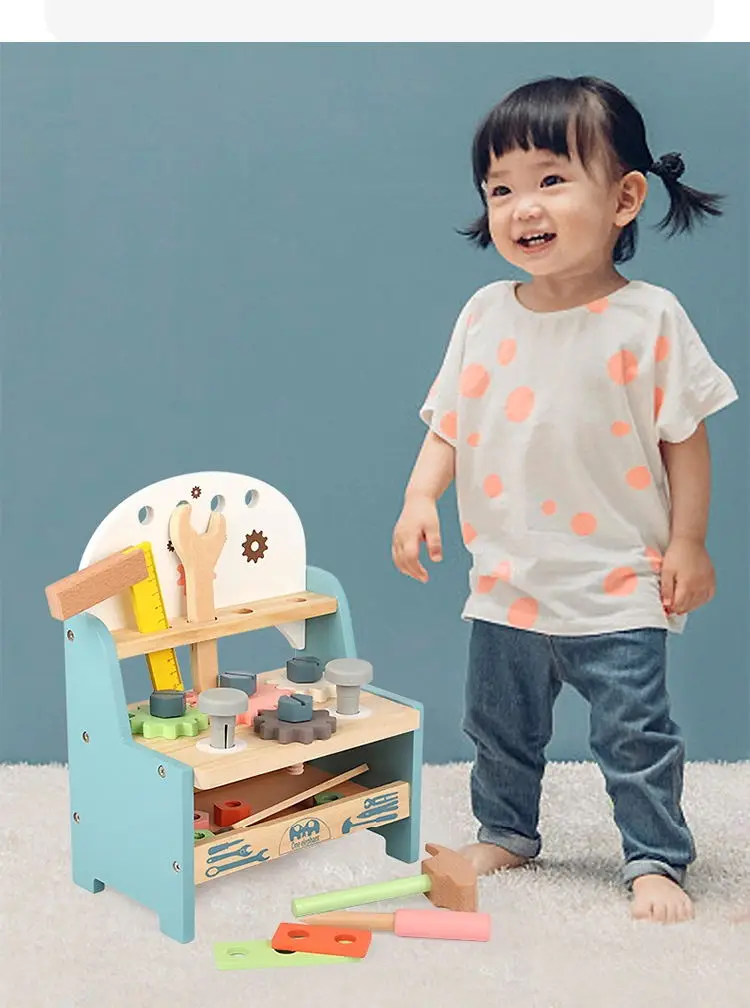 2022 tool bench for kids workbench wooden work bench wooden pretend play toys