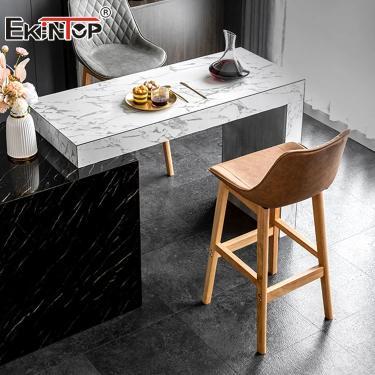 Ekintop bar furniture wishbone replacement bar stool seats solid wood bar chair
