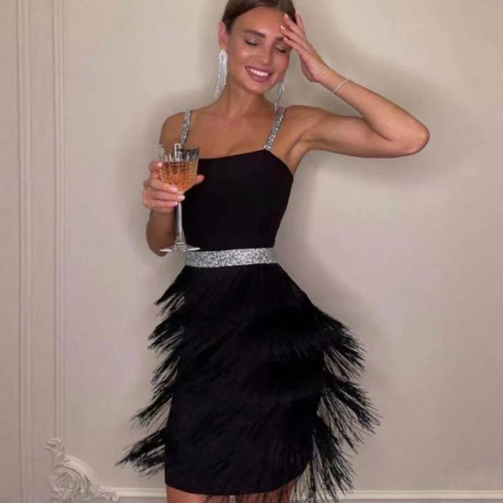 V-Neck Professional Sleeveless Tassel Performance Wear Dress for Latin Dance Costumes 1920 Flapper Dresses