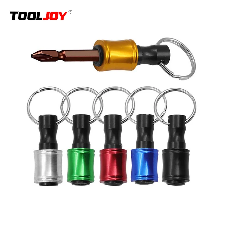 1/4inch Hex Shank Aluminum Alloy Screwdriver Bits Holder Extension Bar Drill Screw Adapter Quick Release Keychain Easy Change