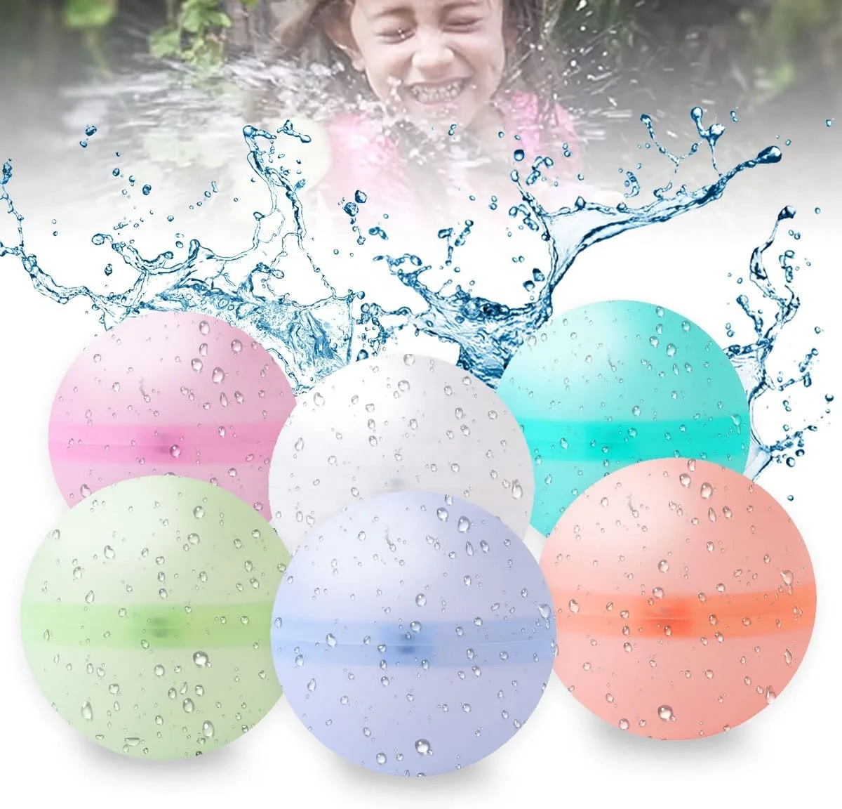 Newest 6 pcs magnets magnetic Magic water balloons quick fill self sealing reusable water splash ball water bomb balls for kids