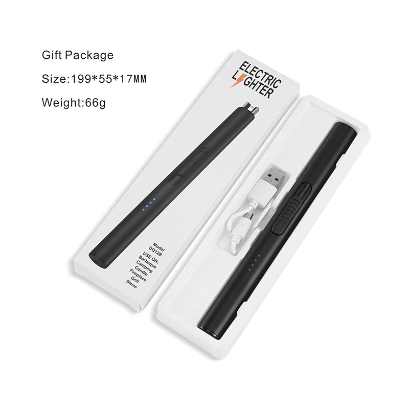 Electric Lighter Windproof Candy Color Kitchen Outdoor Aromatherapy Candle Lighter with Custom Printing