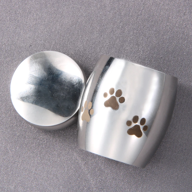 Customized Unique Cremation Urns Pet Metal Pet Golden Silver Rose Gold Memorial Urn Ashes