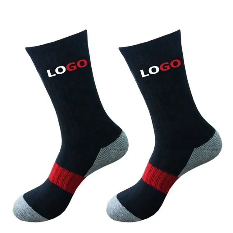 Custom logo cotton black sport basketball socks elite athletic running basketball 1/4 crew socks for men