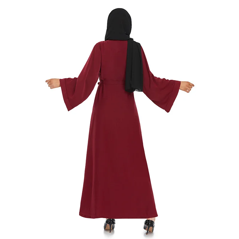 Trending Long Sleeve Muslim Islamic Clothing Abaya Turkish Dresses Muslim Dress For Women Dubai 2020