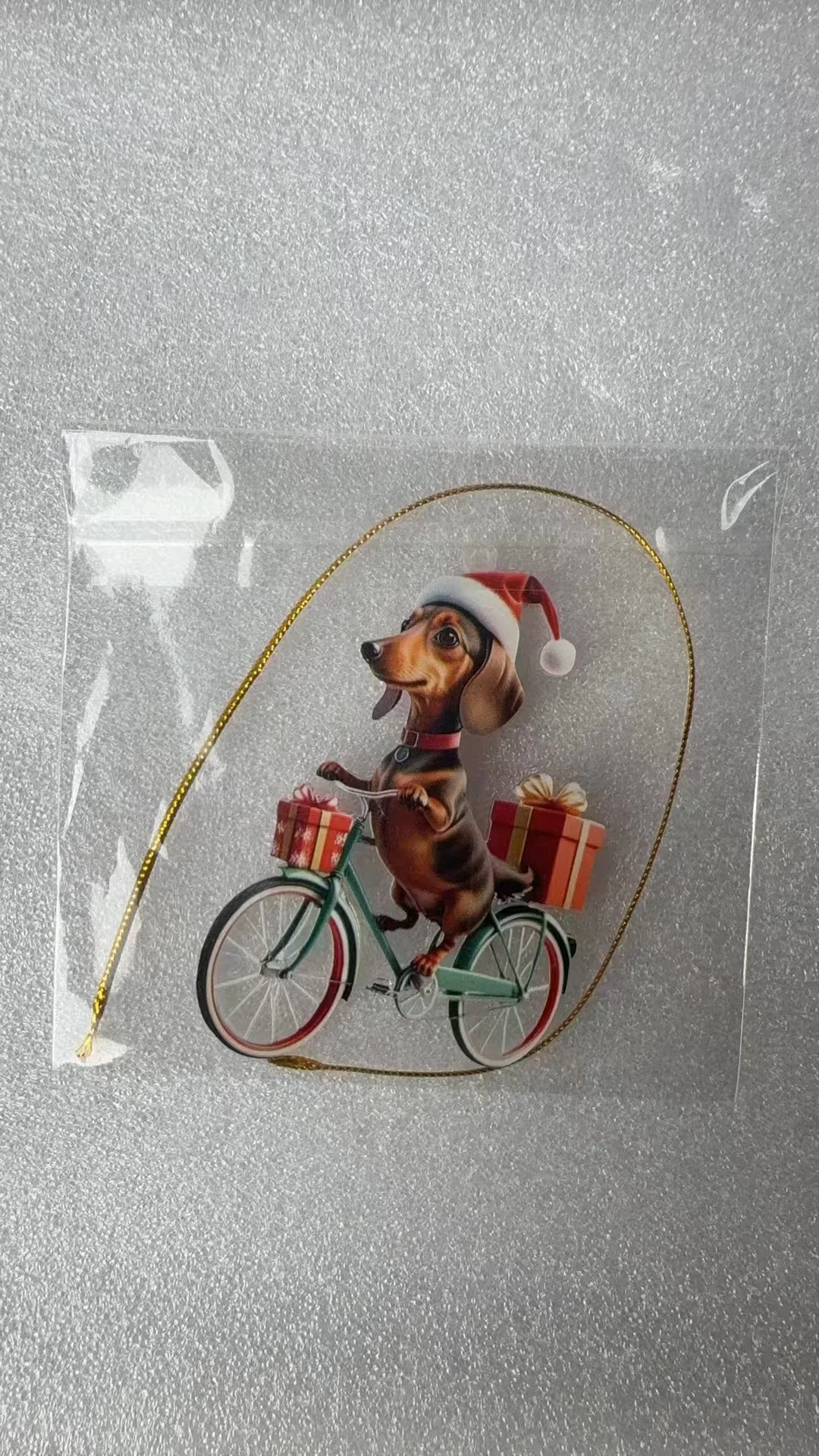 Creative Cartoon Car Rearview Mirror Christmas Decoration  Cross-Border New Acrylic Flat Ornaments Holiday Supplies