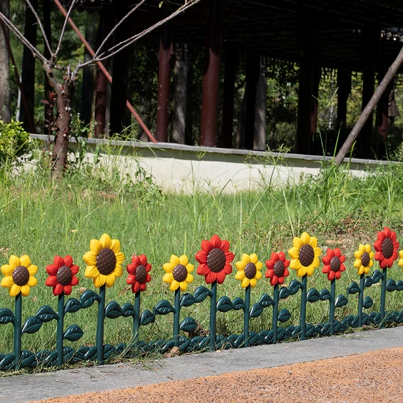 promotional decoration barrier wooden look garden border edge edging insert picket fence plastic small garden fence