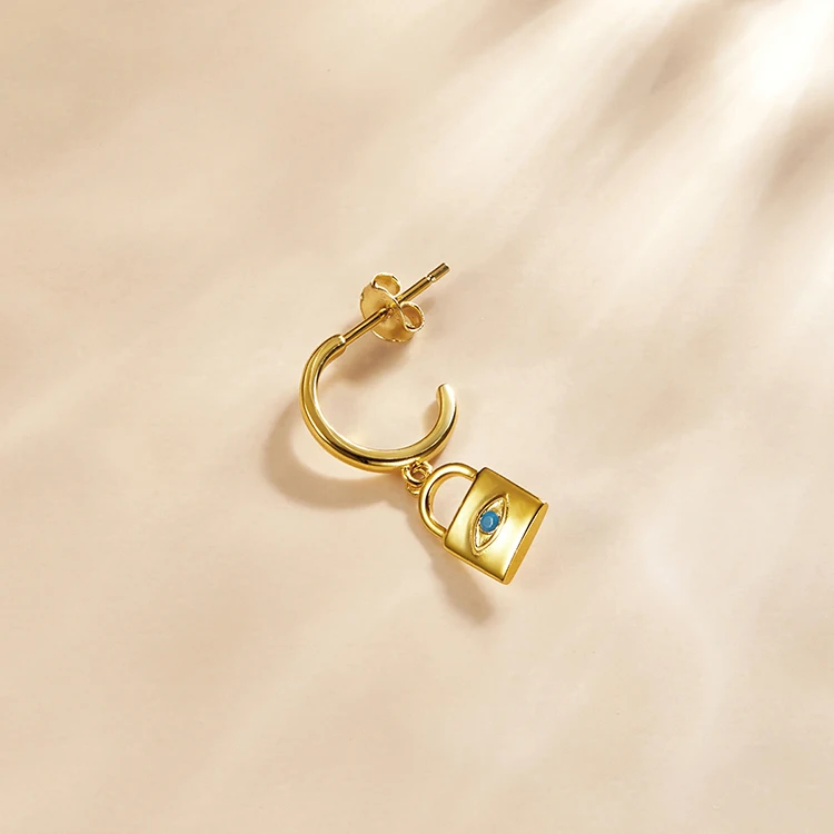 
trendy earrings 2021 Mysterious Spain-Lucky Lock 18k earrings The best product imports 