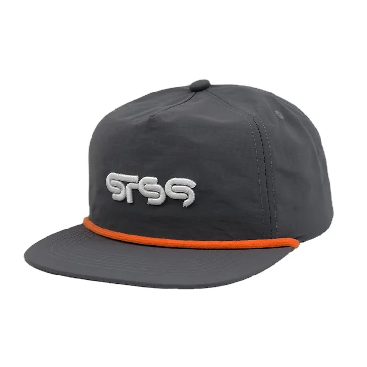 snapback cap waterproof brim white color golf rope snapback hat 5 panels mens snapback caps