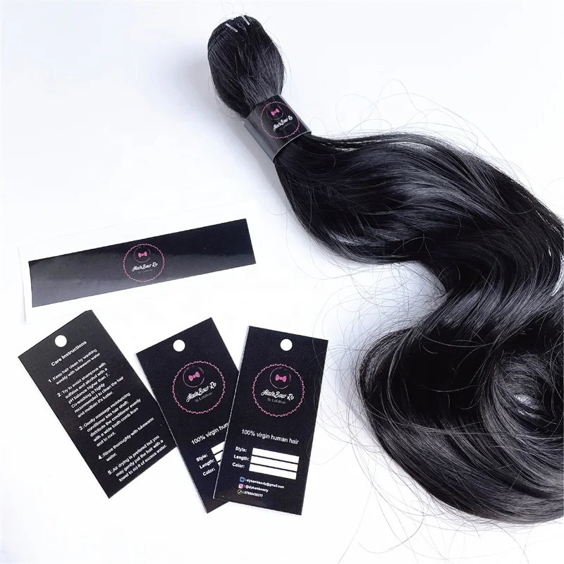 Wholesale custom private label hair bundles packing with wigs hair labels