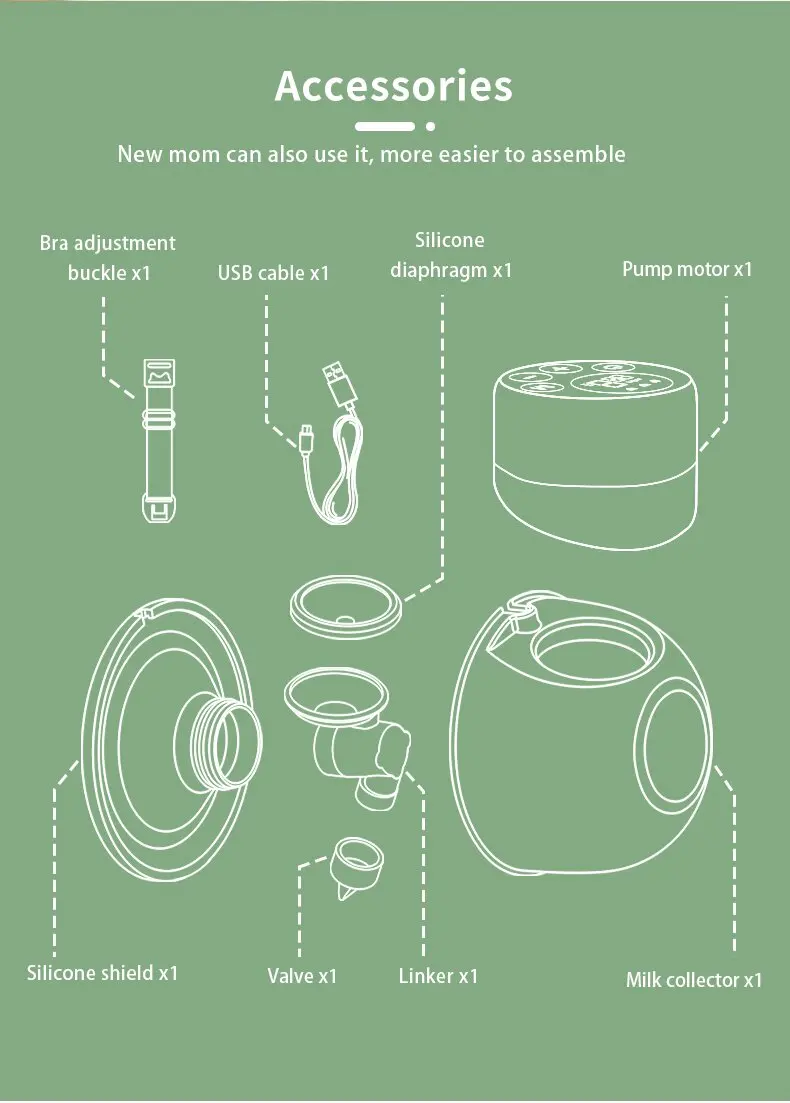 Electric Wearable Double Breast Pump S12A Hands Free Breast Milk Pump With 3 Modes 12 Levels Adjustment