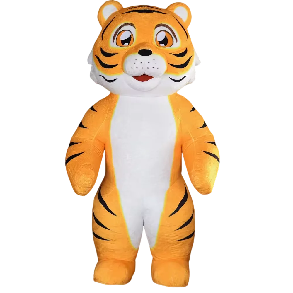 Custom Plush Character Animal Long Fur Tiger Paw Dog Cosplay Party Inflatable Mascot Costume Cartoon Cosplay Suit For Adult