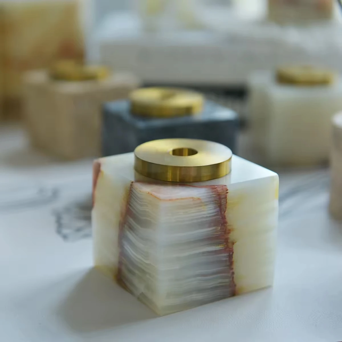 Luxury gift set 100ml reed diffuser essential oil bottles wholesale custom marble home decor car fragrance diffuser