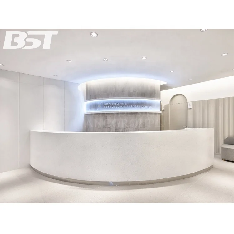 Fashion Acrylic Solid Surface Reception Desk  office reception front desk counter design