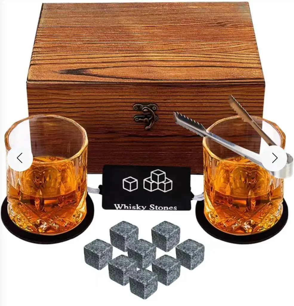 Whisky Glass Set Twisted Stud Diamond Whisky Glass Crystal Rock Shot Glass Classic Whiskey Cup for Cocktail Home Bar Party