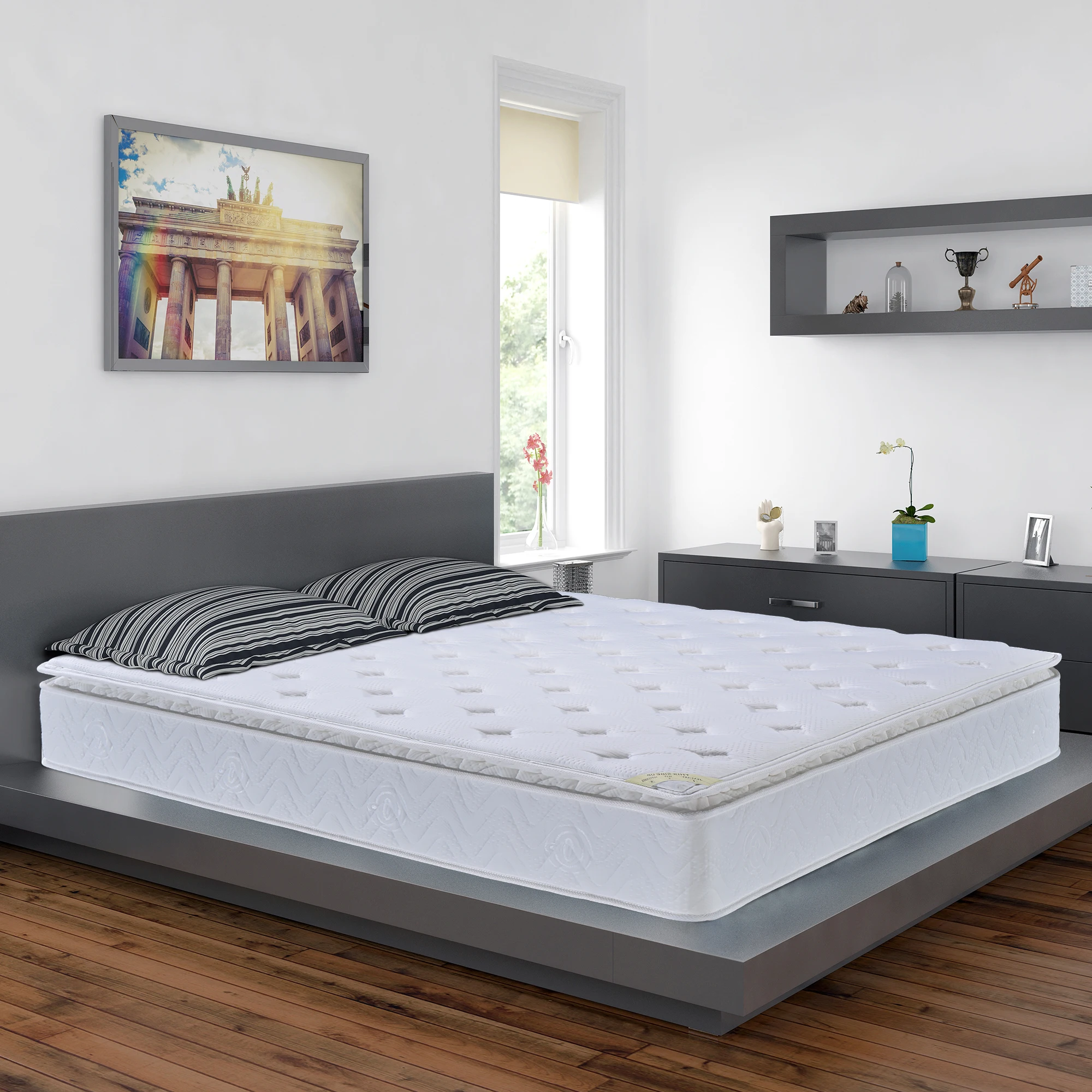 AIDI Luxury Hotel Bed Quality Twin Queen King Full Size Natural Latex Density Soft Coil Memory Foam Mattress Toppers